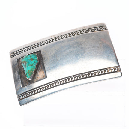 1.5" Richard Henry Yazzie Navajo vintage sterling silver turquoise belt buckle