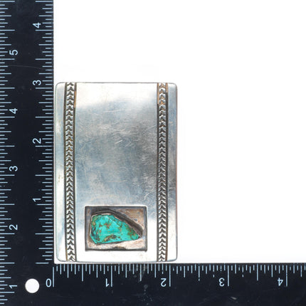 1.5" Richard Henry Yazzie Navajo vintage sterling silver turquoise belt buckle