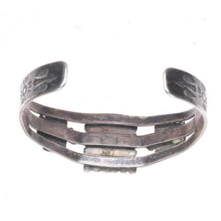 6.5" 1940 Navajo Fred Harvey thunderbird sterling silver turquoise cuff bracelet
