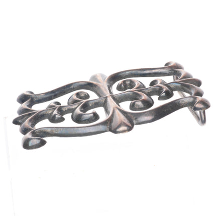 1.5" 50's-60's Vintage Navajo sterling silver cast belt buckle
