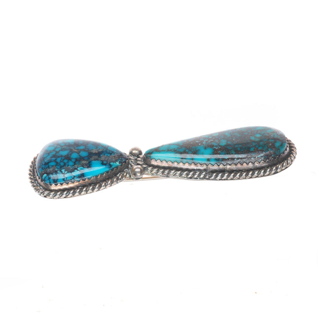 Vintage Navajo sterling silver High grade spiderweb turquoise pin/brooch