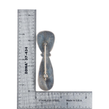 Vintage Navajo sterling silver High grade spiderweb turquoise pin/brooch