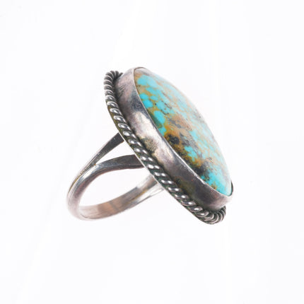 sz7 Vintage Navajo sterling silver red spiderweb turquoise size 7 ring