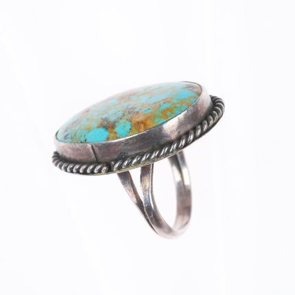 sz7 Vintage Navajo sterling silver red spiderweb turquoise size 7 ring