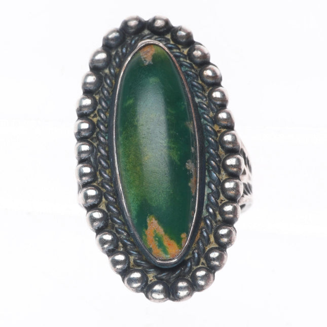 sz5 c1940 Vintage Navajo/Fred Harvey Cerrillos Turquoise sterling silver ring