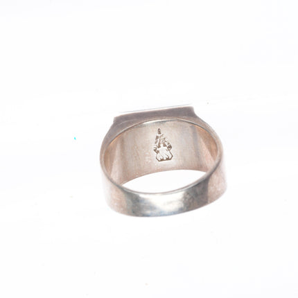 sz8 David Rosales Supersmith sterling silver ring with nice turquoise inlay