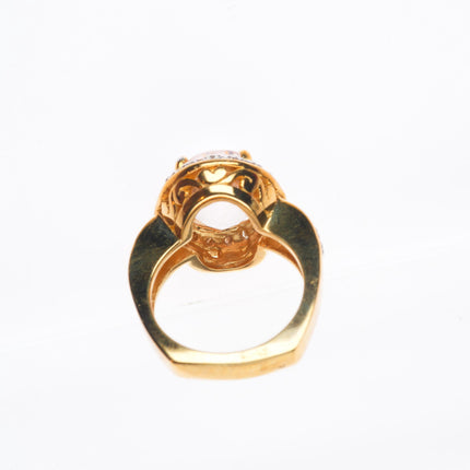 sz5 18k Rose Gold 4ct Morganite and natural diamond cocktail size 5 ring