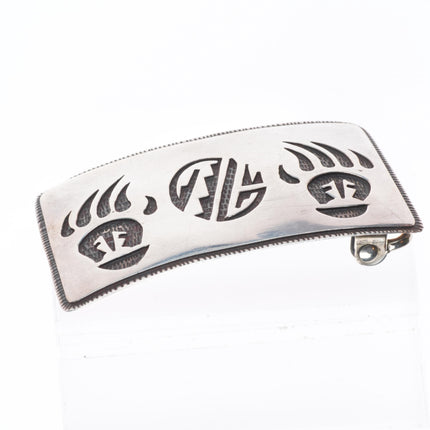 1.5" Karen Dale Navajo or Hopi sterling silver bear paw belt buckle