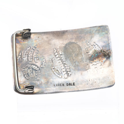 1.5" Karen Dale Navajo or Hopi sterling silver bear paw belt buckle