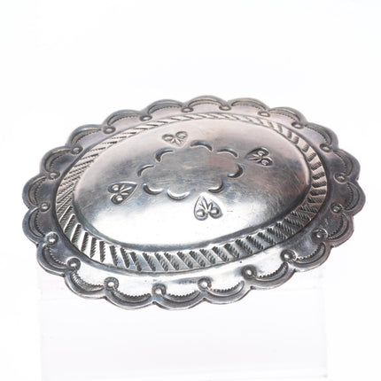 1.5" Vintage Navajo sterling silver stamped sterling silver concho belt buckle