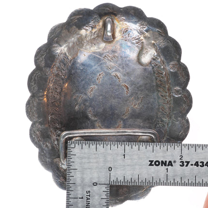 1.5" Vintage Navajo sterling silver stamped sterling silver concho belt buckle