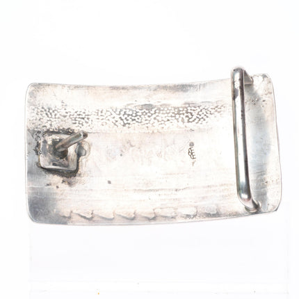 1.5" Victor Coochwytewa Hopi sterling silver flute procession belt buckle