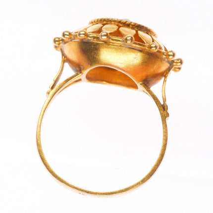 sz7.5 Antique 19k gold seed pearl ship's wheel form nautical  statement ring