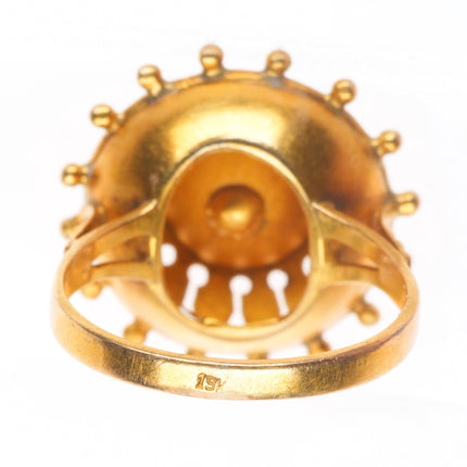 sz7.5 Antique 19k gold seed pearl ship's wheel form nautical  statement ring