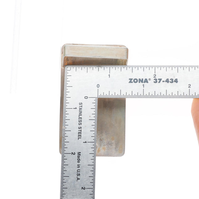 1.25" Robert Lomadapki Hopi overlay belt buckle geometric sterling silver