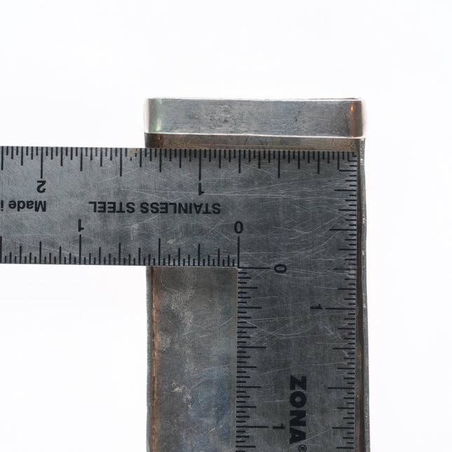 1.25" vintage Navajo sterling silver deep stamped belt buckle