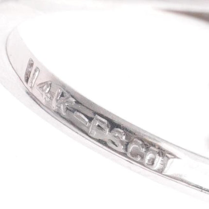 sz6 vintage Art Deco 14k white gold, Diamond, rubies cocktail ring
