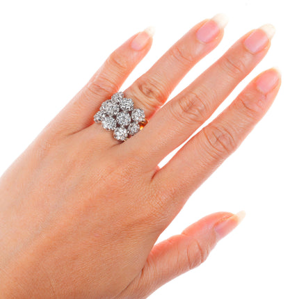sz5.25 Sonia B Bitton 18k yellow-white gold-Diamond florettes articulating ring