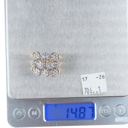 sz5.25 Sonia B Bitton 18k yellow-white gold-Diamond florettes articulating ring