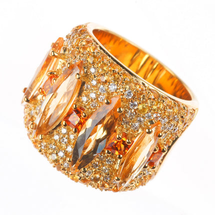 sz6.25 Guild 18k yellow gold-Diamond Madeira Citrine, yellow Sapphire ring
