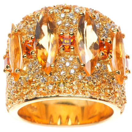 sz6.25 Guild 18k yellow gold-Diamond Madeira Citrine, yellow Sapphire ring