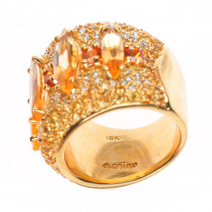 sz6.25 Guild 18k yellow gold-Diamond Madeira Citrine, yellow Sapphire ring