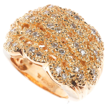 sz5.5 14k yellow gold .75cttw Diamond Sonia B Bitton domed cocktail ring