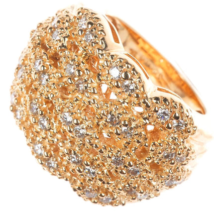 sz5.5 14k yellow gold .75cttw Diamond Sonia B Bitton domed cocktail ring