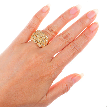 sz5.5 14k yellow gold .75cttw Diamond Sonia B Bitton domed cocktail ring