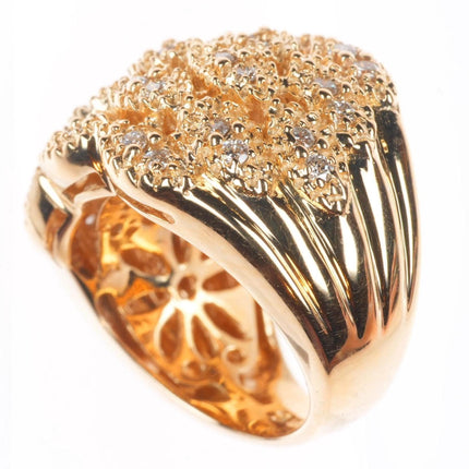 sz5.5 14k yellow gold .75cttw Diamond Sonia B Bitton domed cocktail ring