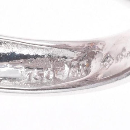sz5 18k white gold pink Tourmaline and Purple Amethyst naturalistic leaf ring
