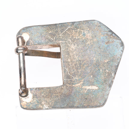 3/4" Vintage Navajo spiderweb turquoise sterling silver ranger belt buckle set