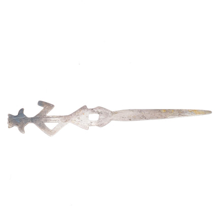 c1940's vintage Navajo hand stamped cast sterling silver kachina letter opener