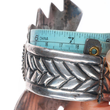 7.1" Vintage Sterling Taxco 980 silver modernist clamper cuff bracelet