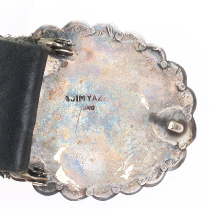 37" Jim Yazz Navajo sterling silver pierced stamped concho belt