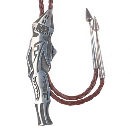 Loren Sakeva Kumauni hopi overlay Kachina for bolo tie sterling silver