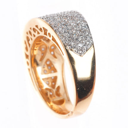 sz5 14k yellow gold 1.25cttw Diamond pave set eternity band ring