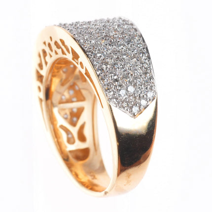 sz5 14k yellow gold 1.25cttw Diamond pave set eternity band ring