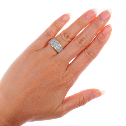 sz5 14k yellow gold 1.25cttw Diamond pave set eternity band ring