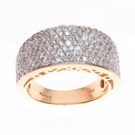 sz5 14k yellow gold 1.25cttw Diamond pave set eternity band ring
