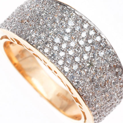 sz5 14k yellow gold 1.25cttw Diamond pave set eternity band ring