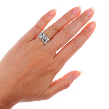 sz5.25 14k white gold 1.5cttw Diamond cluster cocktail ring