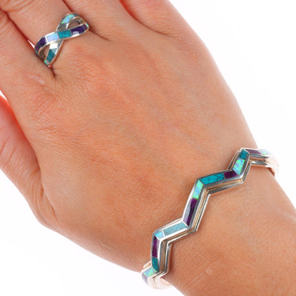 6.3" David Rosales Supersmith cuff bracelet sz7 ring sugilite, turquoise, opal