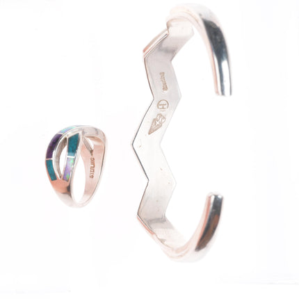 6.3" David Rosales Supersmith cuff bracelet sz7 ring sugilite, turquoise, opal