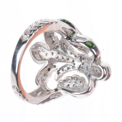 sz5 14k white gold Diamond Fleur De Lis ring