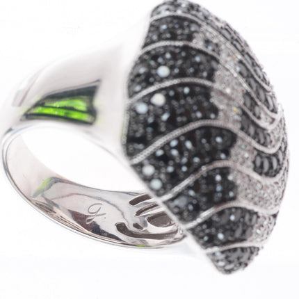 sz8 14k white gold Neda Behnam 1.5cttw White and Black pave set Diamond ring