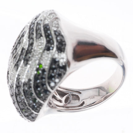 sz8 14k white gold Neda Behnam 1.5cttw White and Black pave set Diamond ring