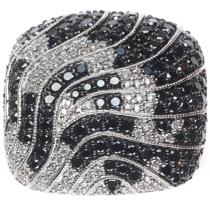 sz8 14k white gold Neda Behnam 1.5cttw White and Black pave set Diamond ring