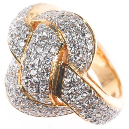 sz5.25 14k yellow gold Diamond knot cocktail ring
