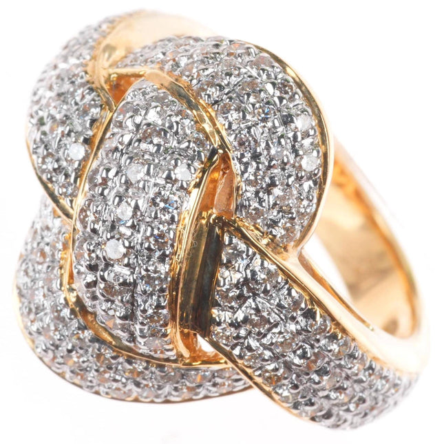 sz5.25 14k yellow gold Diamond knot cocktail ring